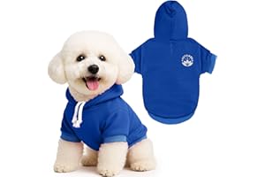 PETCARE Dog Hoodie Sweaters for Small Medium Dogs Cats Cute Soft Warm Fleece Puppy Sweaters Dog Clothes Hoodies Sweatshirt Reflective Fall Winter Chihuahua Yorkie French Bulldog Outfits, Navy