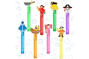 AFZMON 24Pcs Pirate Party Favors Bubble Wands for Kids, Pirate Mini Bubbles Wand Toys, Pirate Theme Birthday Party Supplies Goodie Gift Bag Stuffers Pinata Classroom Prizes
