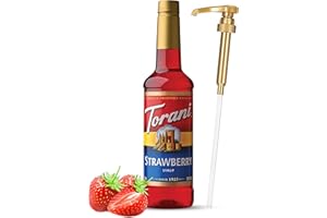 Jimoco® Syrup Pump Dispenser + Torani® Strawberry Syrup, 25.4 oz - Coffee Syrup Pump & Flavoring Bundle