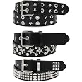Dangerous Threads Punk Belt - 1.5" Wide Black Studded Belt With Pyramid Studs For Goth & Rock Style