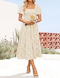 ZESICA Women's Summer Boho Floral Midi Dresses 2025