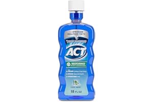 ACT Restoring Fluoride Mouthwash 18 fl. oz. Strengthens Tooth Enamel, Cool Mint