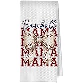BlissfulAbon Baseball Mom Gifts Kitchen Towels 16x24 Inch, Baseball Mom Lovers Fans Players Gifts Hand Towels for Bathroom Decor, Sport Lover Gift Dish Towel Drying Cloth for Kitchen