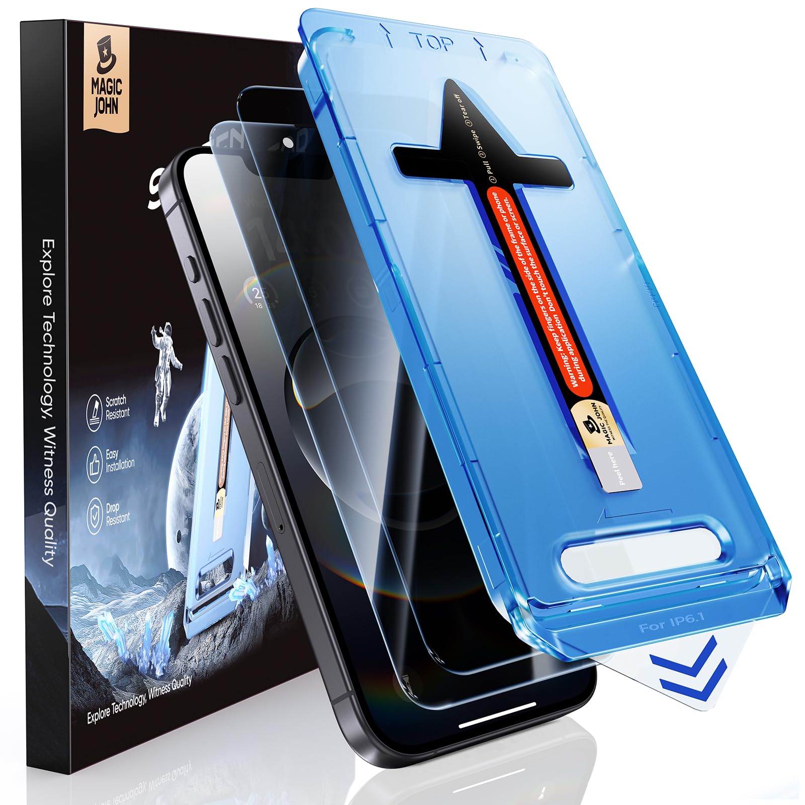 MAGIC JOHN for iPhone 16e Privacy Tempered glass Screen Protector 6.1 inch