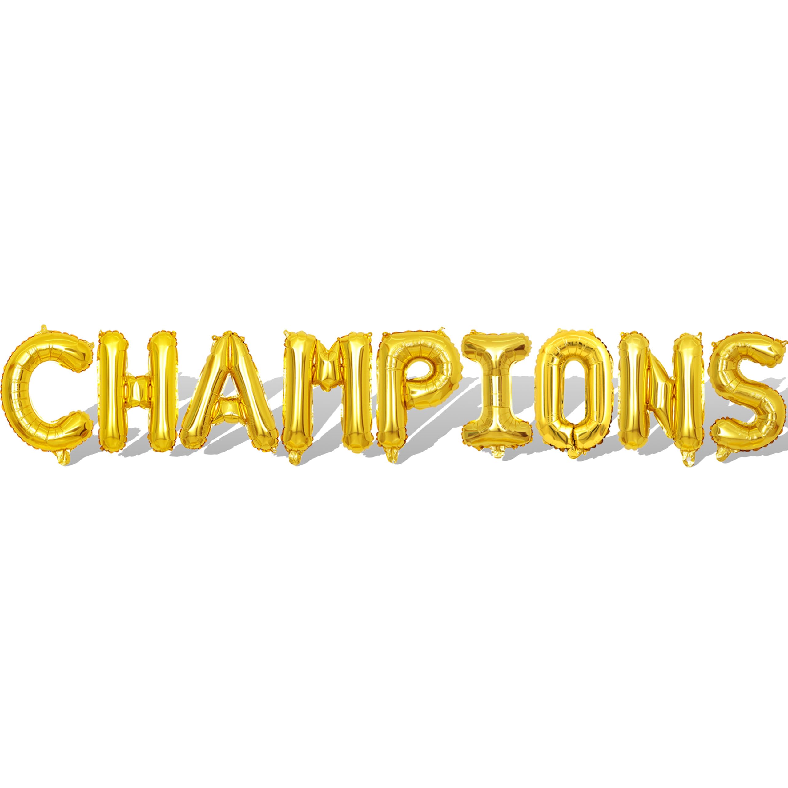 Photo 1 of 2 Set 18Pcs Gold CHAMPIONS Letter Balloons 16in Balloon Foil Letter Decorations Party Decor Gold Letter Balloons CHAMPIONS Party Supplies