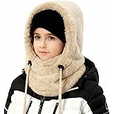 Kids Balaclava Winter Ski Mask for Boys Girls, Windproof Face Masks Hooded Scarf Cold Weather Gear Neck Warmer Hat