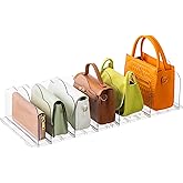 AENTGIU Purse Organizer for Closet, 2 Pack Adjustable Shelf Dividers for Handbag Storage, Transparent Handbag and Purse Storage Organizer, Bookshelf Separators Dividers for Bedroom, Office