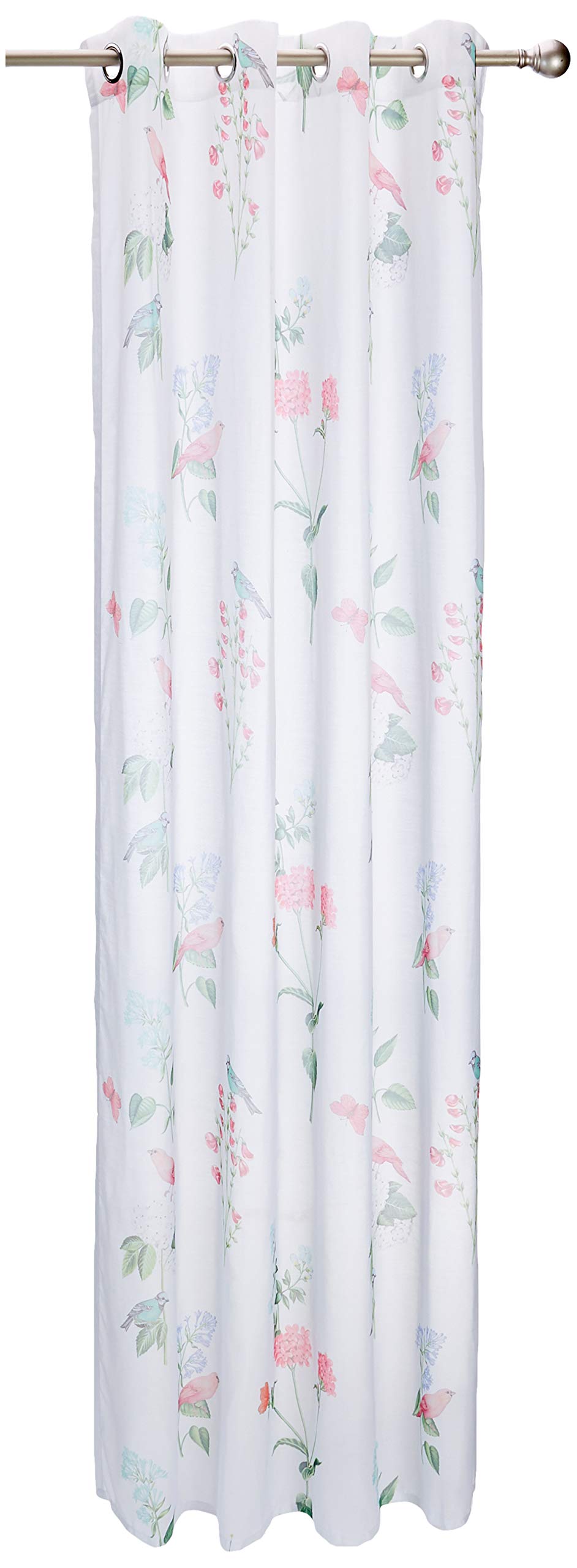 Albani Curtain with 8 Eyelets / Naomi2 / 245 x 135 cm, White Rose, 245x135 cm