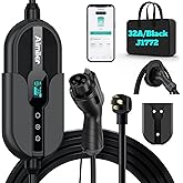 AIMILER Level 2 Electric Vehicle (EV) Charger(WIFI APP/Plug-play), 32A, 25ft Cable ETL Certified, 220V-240V NEMA 14-50P Plug 