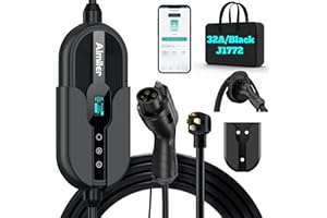 AIMILER Level 2 Electric Vehicle (EV) Charger(WIFI APP/Plug-play), 32A, 25ft Cable ETL Certified, 220V-240V NEMA 14-50P Plug 