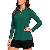 TACVASEN Women's Quarter Zip Pullover Golf Shirts UPF 50+ Long Sleeve Sun Shirts UV Protection Workout Tops