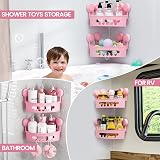 TAILI Shower Corner Shelves 2 Pack Suction Caddy Pink 3.2x8.7x10.6 in view 6