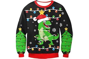 BesserBay Unisex Kids Ugly Christmas Sweater 3D Graphic Funny Long Sleeve Holiday Pullover Sweatshirt 4-14 Years