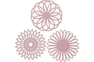 Smithcraft Silicone Trivets for Hot Dishes, Trivet Mat Hot Pads for Kitchen, Trivets for Hot Pots and Pans, Round Heat Resistant Mats for Countertop, Trivets Table & Quartz Countertops Pink Set 3