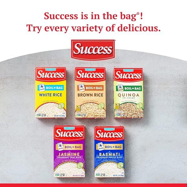 SUCCESS BOIL-IN-BAG RICE, THAI JASMINE RICE, QUICK RICE MEALS, 14-OUNCE BOX