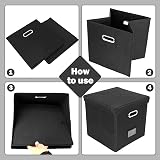 Aolawco 12-Inch Vinyl Record Storage Box Folding LP Organizer Black view 6