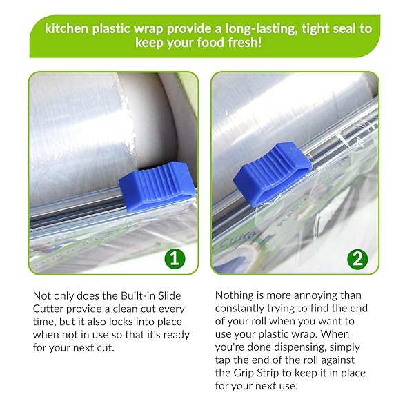 PRESS & SEAL 12 INCH X 150 SQ FT PLASTIC CLING WRAP DISPENSER WITH CUTTER – QUICK CUT FOR RESTAURANT, KITCHEN – KEEP FOOD FRESH