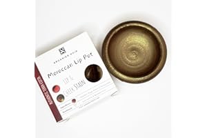 Moroccan Lip pot| Brick Color- Aker Fassi clay lip pot terracotta| Long lasting and buildable color