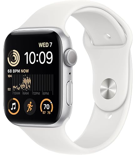 Amazon.com: Apple Watch SE (GPS, 44mm) - Silver Aluminum Case with 