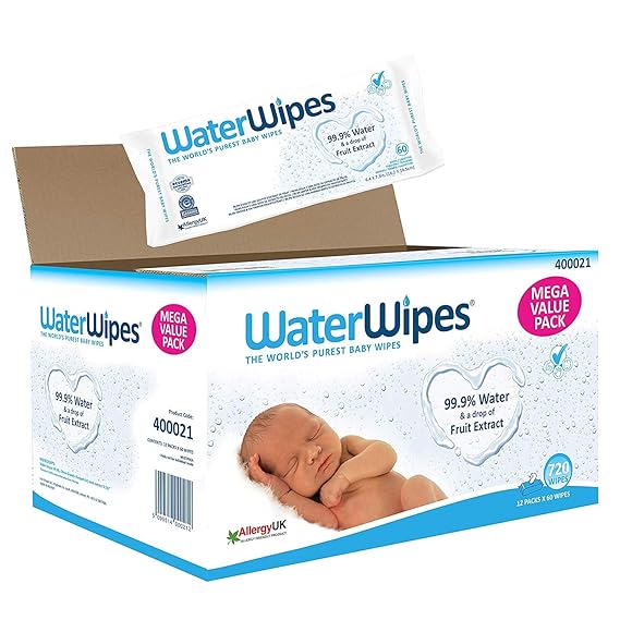 Buy WaterWipes WaterWipes Super Value Box Pack of 12, Total 720 Wipes