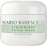 Mario Badescu Strawberry Tonic Mask - Refreshing & Brightening Clay Mask - Refines & Cleanses Dull Skin & Clogged Pores - Face Skincare Rich in Vitamin C & Folic Acid, 2 Oz