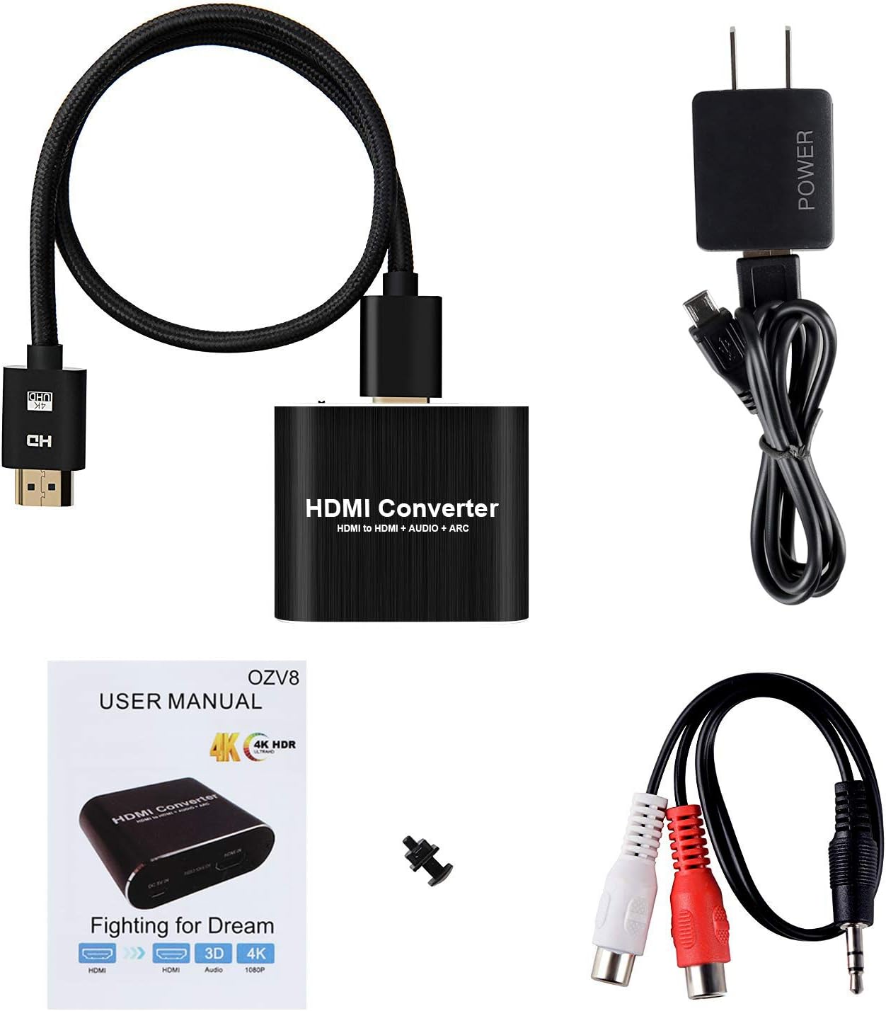 avedio links 4K HDMI Audio Extractor, HDMI to HDMI + Optical Toslink SPDIF + 3.5mm AUX Stereo Audio Out, HDMI Audio Converter Adapter Splitter Support 4K@60Hz HDCP1.4 Full HD 1080P 3D: Electronics