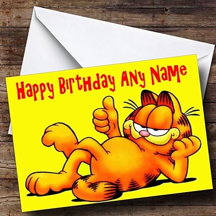 Gepersonaliseerde Garfield Verjaardagskaart Amazon Nl Kantoorproducten