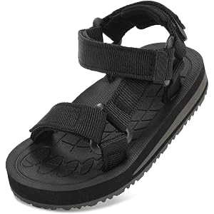 WIDE TOE BOX Toddler Sandals Open-Toe Arch Support Water Shoes | Adjustable Straps, Hook-and-Loop, Water-Friendly, Quick-Dry,