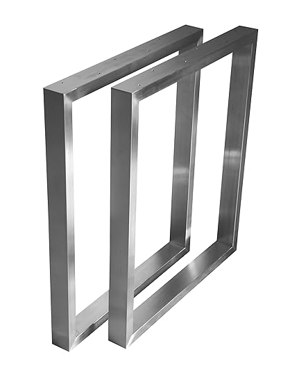Base Per Tavolo Seduta Gambe Set 2 Ferro In Acciaio Inox 201 Profil 40x20 720x500 Mm 1 Paio
