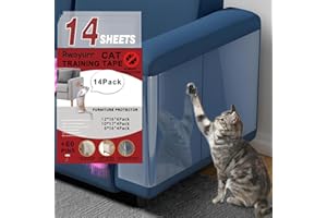 14 Pack Cat Scratch Protector for Furniture Couch, Rwoyurr Self-Adhesive Single Side Leather/Fabric Sofa Protection from Cat 
