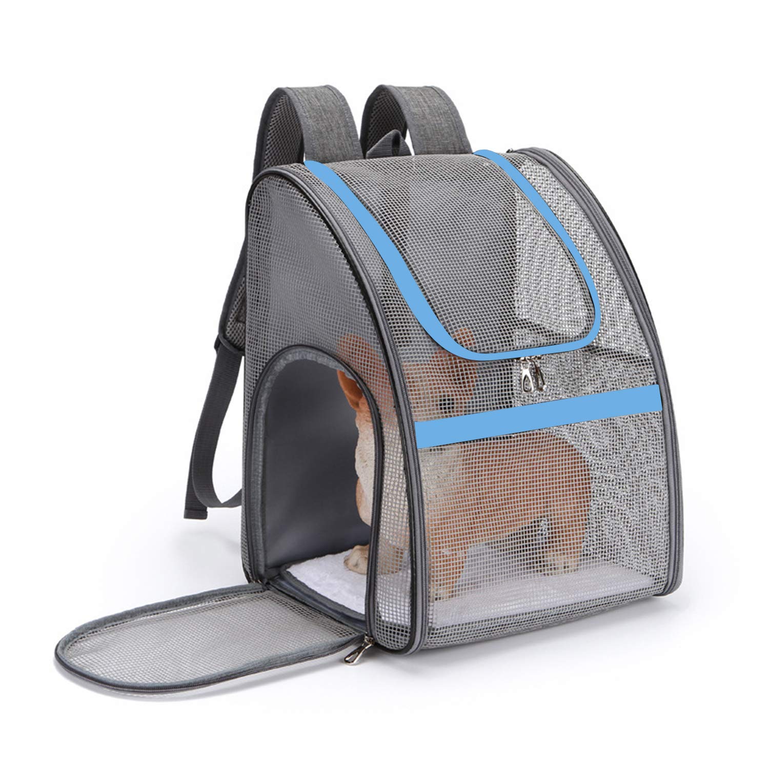 Cat Carrier Breathable Dog Carrier Backpack Lightweight Portable Pet Body Carrier Great for Carrying Puppy Cats Blue