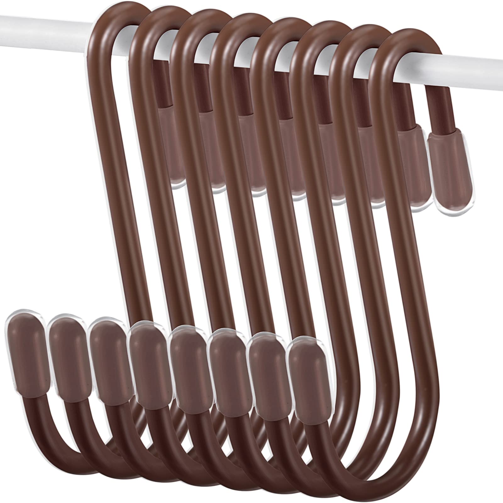 36 Pieces S Shaped Hooks Hanging Heavy Duty S Hooks Hanger for Kitchen, Bathroom, Bedroom, Office, Pan, Coat, Bag, Plants (Bronze,2.4 Inch)