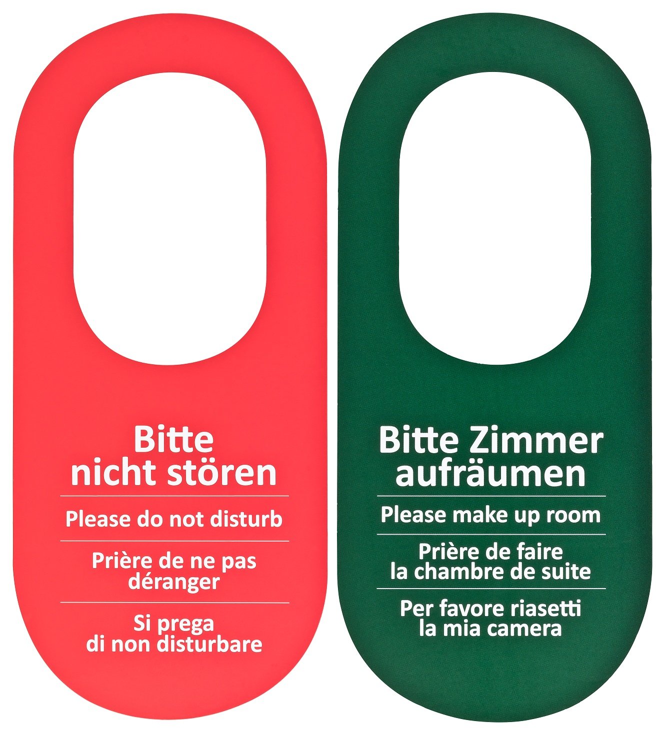Pack of 100 Door Sign Hotel Bitte nicht stören - Room Tidy Red / Green