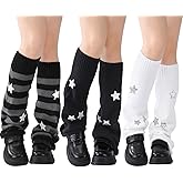 scenicamp Leg Warmers Y2K for Women - Star Flared Knitted Leg Sleeves Kawaii Harajuku Streetwear Leg Warmers Goth Lolita Winter Accessories for Halloween Christmas