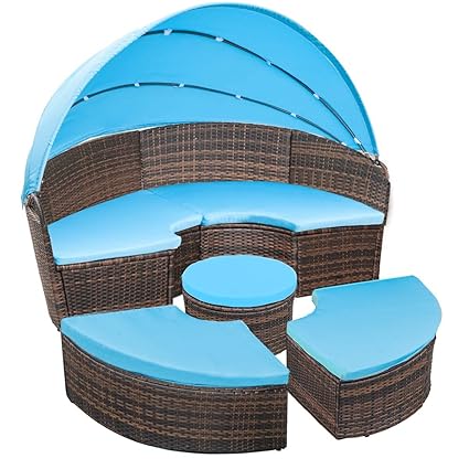 Amazon Com Flieks Leisure Zone Outdoor Patio Round Daybed