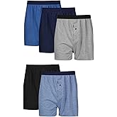 Hanes mens Underwear Boxers Pack, Cool and Breathable Cotton Underwear, Exposed and Comfortflex Waistbands, Multi-pack