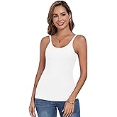 ACIEMR Womens Tank Tops Spaghetti Straps Scoop Neck Ribbed Slim Fitted Summer Workout Camisole Basic Layering Shirts