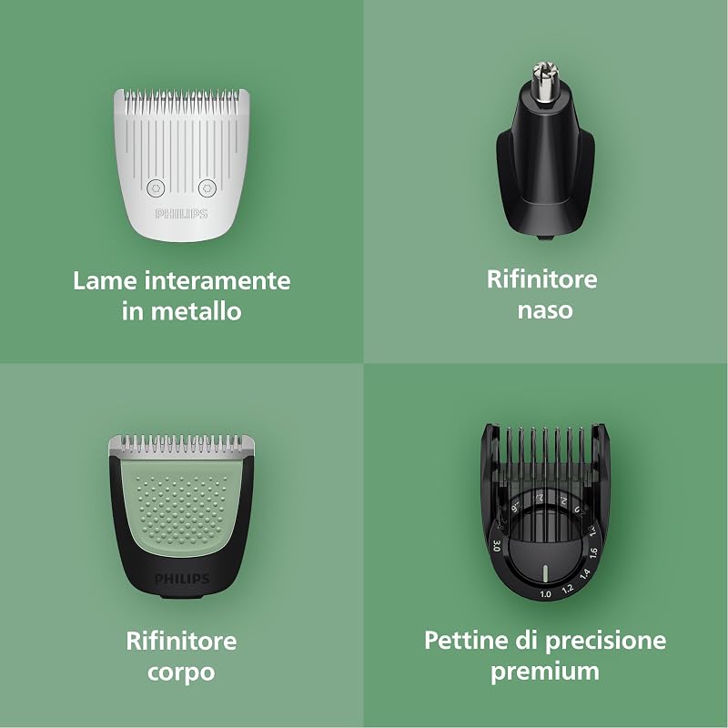 Rifinitore All-in-one Multigroom Serie 9000 19 in 1 - Rasoio + Rifinitore uomo OneBlade - Set completo per viso, testa e corpo, 27 impostazioni di lunghezza (0,2-20 mm), Modello MG9556/15