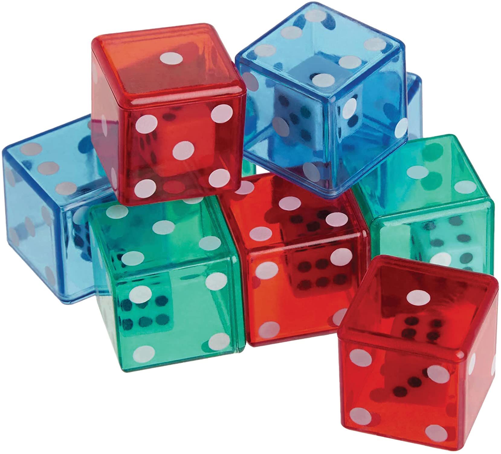 Teacher Created Resources® Dice Within Dice, Pack of 9,Red, Green, Blue, White, 1