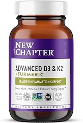 New Chapter Vitamin D3 5000 IU and Vitamin K2 Supplement, 30 Count | Bone, Heart, Cellular Energy, and Immune Support with He