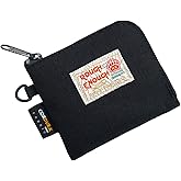 Rough Enough Small Coin Purse Pouch Slim Credit Card Holder Wallet for Men Women Teen Boys with Neck Lanyard Keychain Zipper in Black Cordura