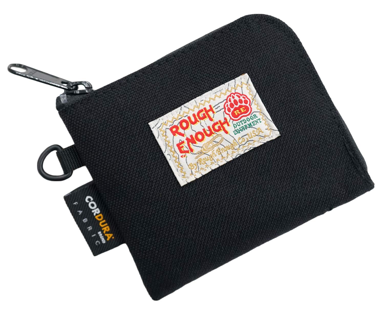 Photo 1 of Rough Enough Small Coin Purse Pouch Slim Credit Card Holder Wallet for Men Women Teen Boys with Neck Lanyard Keychain Zipper in Black Cordura