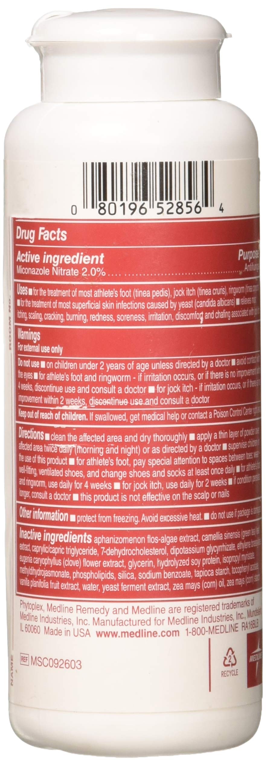 Medline Remedy Phytoplex Antifungal Powder Miconazole Nitrate 2
