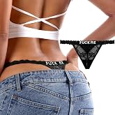 WKTYCCT Sexy Underwear for Women Lace Panties Sexy Thong with Funny Rhinestone Letters for Couple Gifts