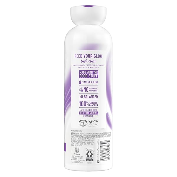DOVE PLANT MILK CLEANSING BODY WASH ACAI & RICE MILK FOR WOMEN FOR MOISTURIZED SKIN 17.5 FL OZ