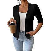 SHENHE Women's Plus Size Open Front Cardigan Half Sleeve Lightweight Sweater Coat Knitwear