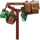 Renaissance Waist Belt Pouch Accessories Medieval Festival Viking Pirate Leather Belts Potion Bottles Coin Purse Set Renfaire Costume Cosplay Halloween