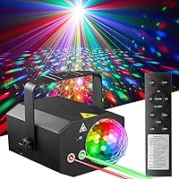 Dj Party Disco Ball Lights with Pattern and Sound Activated,10 ft USB Cable, Laucnpty LED Stage Strobe Light that Sync with M