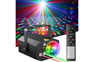 Dj Party Disco Ball Lights with Pattern and Sound Activated,10 ft USB Cable, Laucnpty LED Stage Strobe Light that Sync with M