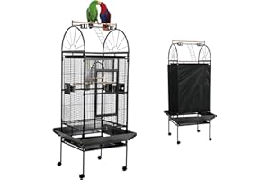 Sinopet 69-inch Large Bird Cage with Stand, Flight Cages for Parakeets & Play Top & Birdcage Cover for African Grey Quaker Amazon Cockatiel Sun Parakeet Green Cheek Conure Lovebird Eclectus Parrot